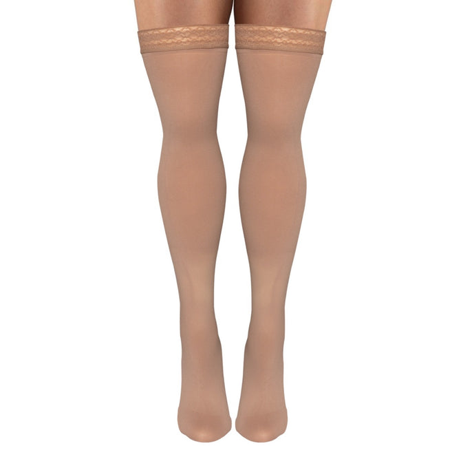 Microfiber Opaque Thigh High Stockings